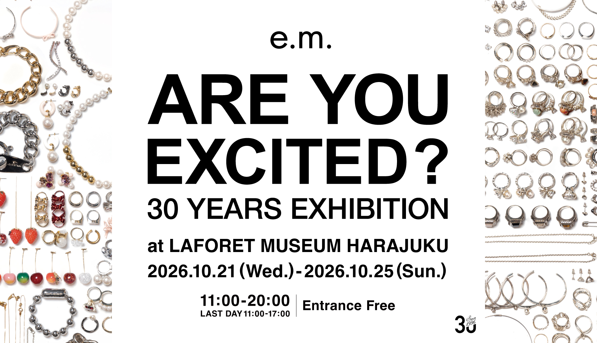 e.m. 30YEARS EXHIBITION 【 ARE YOU EXICITED?】