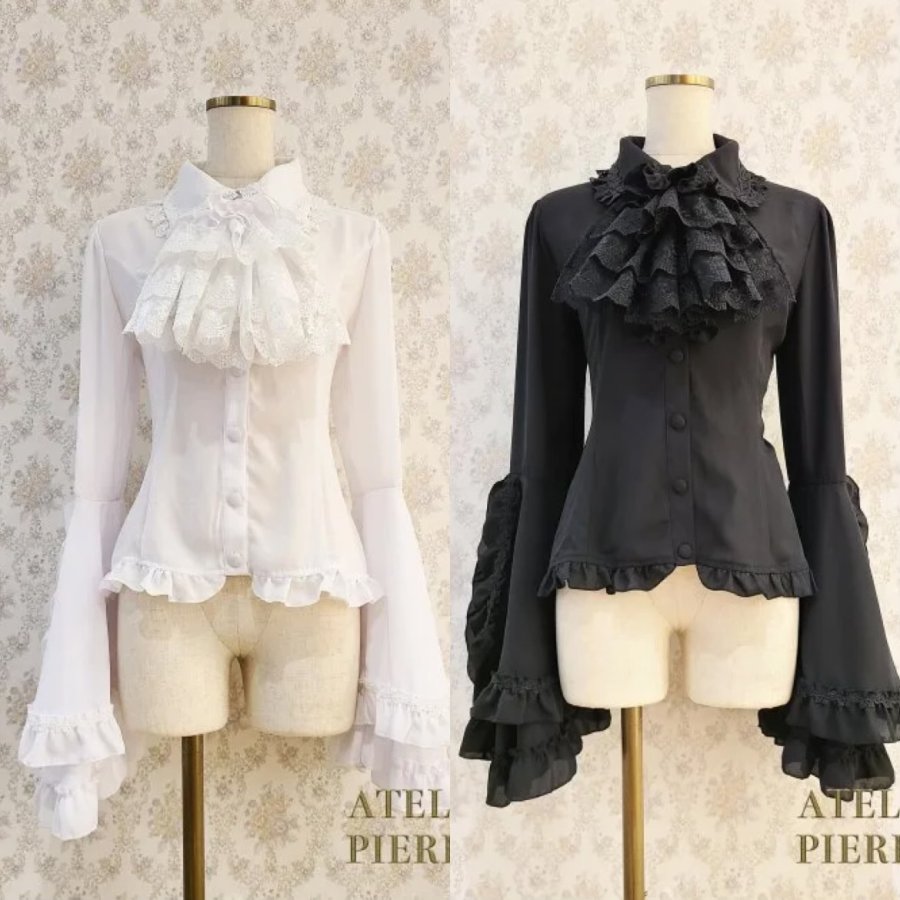 ATELIER PIERROT】ルイーズジャボタイブラウス (Black) - メルカリ