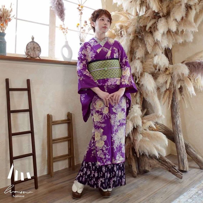 【未使用】MIKI SAKURA ピンクと青の花柄 楽帯 未使用】MIKI SAKURA ピンクと青の花柄 楽帯